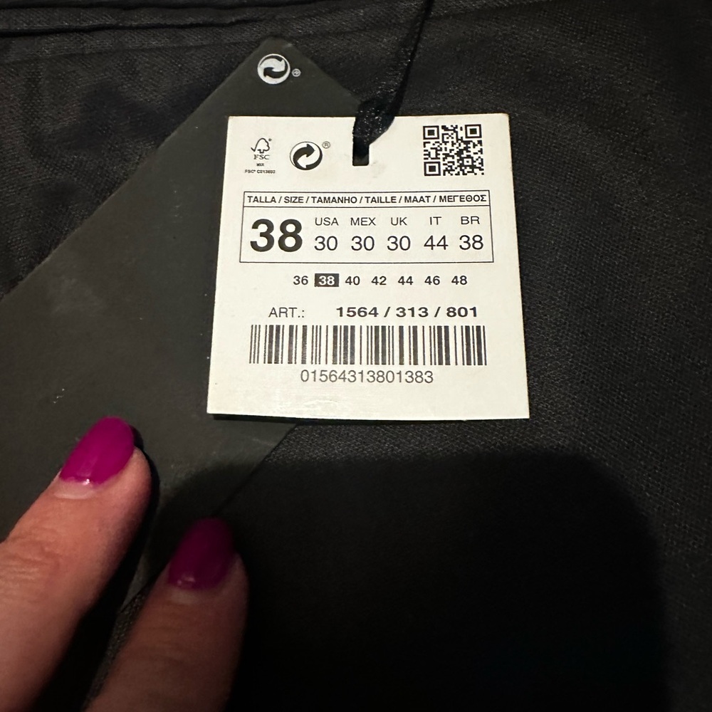 NWT Zara Man Comfort Slim Fit Dark Gray Dress Pants Trousers Slacks US Size 30 - Picture 6 of 9